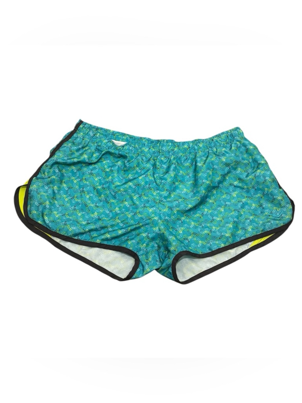PONY Athletic Running Shorts XL Blue Green Print Lined Active Gym Workout